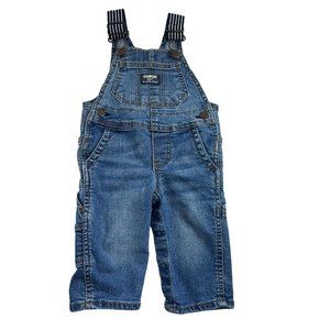 Oshkosh Childrens Bib Overalls Size 6M Denim Snap Legs Stretch Cotton Blend 2019